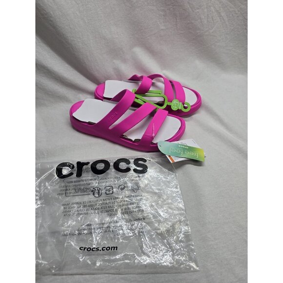 Crocs Women's Getaway Strappy Pink Crush Sandals Size 8- NEW - Picture 2 of 8